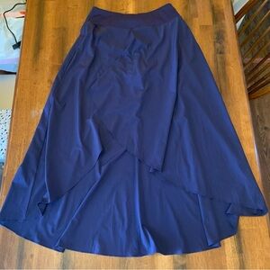 HALARA Skirt Medium Blue High Waisted Low Ruffle 2-in-1 Flowy MIDI Shorts